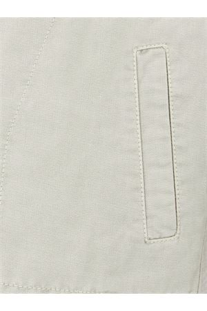 Pearl gray stretch organic cotton canvas coach jacket STONE ISLAND KIDS | L1S164100010S0104V0161